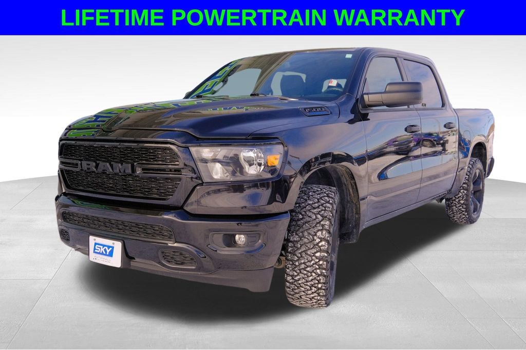 2024 RAM 1500 Tradesman in Diamond Black Crystal Pearlcoat — front three-quarter view
