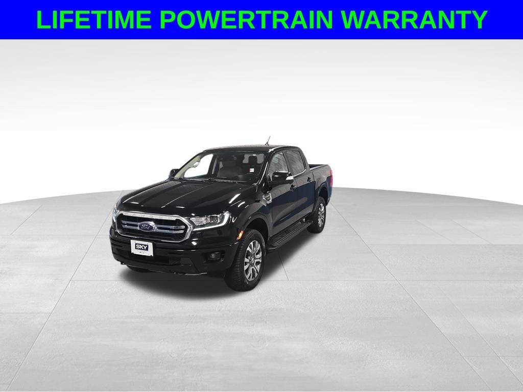 2020 Ford Ranger Lariat in Shadow Black — front three-quarter view