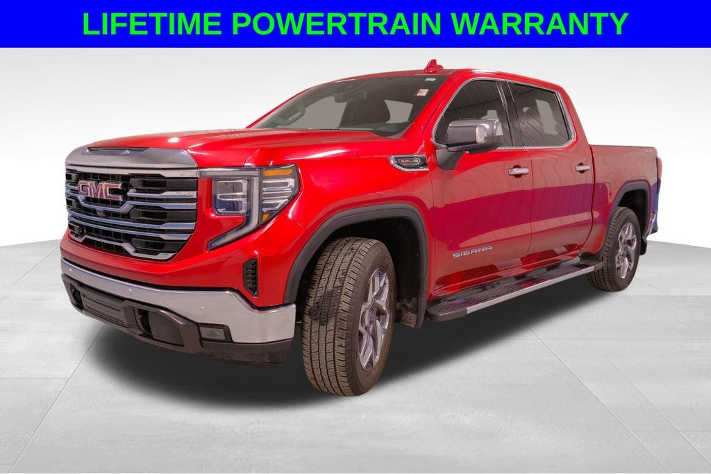 2023 GMC Sierra 1500 SLT in Volcanic Red Tintcoat — front three-quarter view