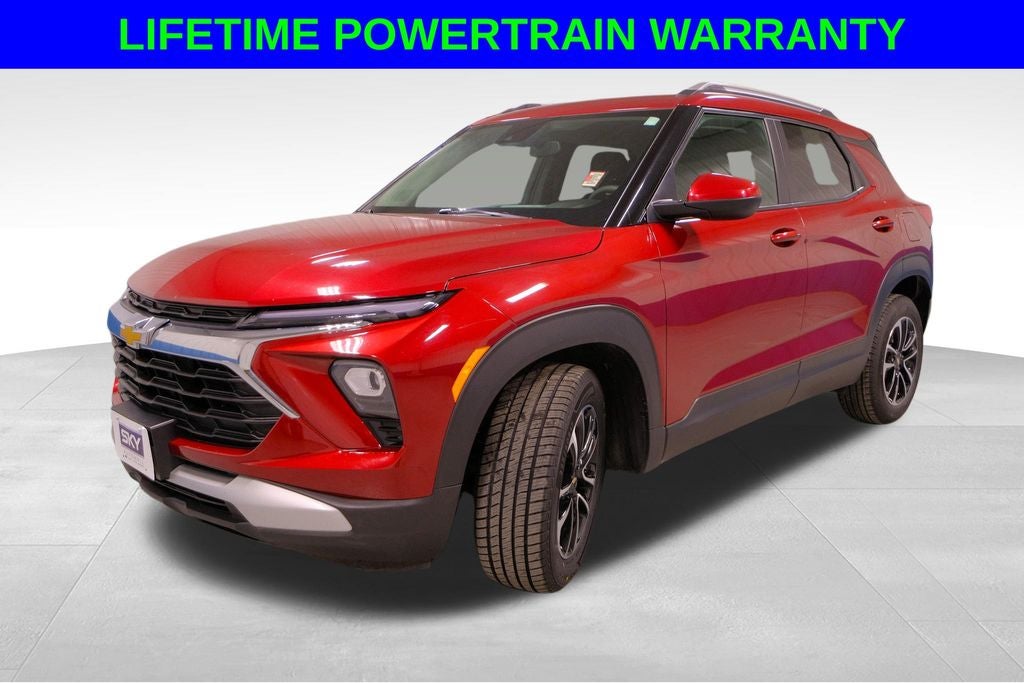 2025 Chevrolet TrailBlazer LT in Crimson Metallic — front three-quarter view